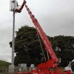Leo 36T tracked access cherry picker lighting maintenance
