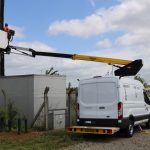 Versalift VTL-135-F Van mount for lighting work