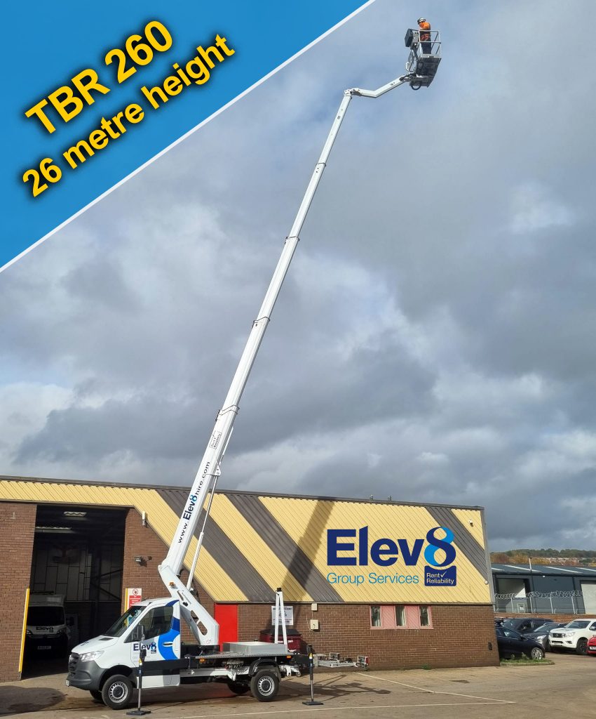 TBR260 truck mounted cherry picker for hire with 26m height