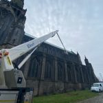 P750 MEWP used for a masonry inspection of Glasgow Cathedral