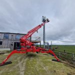 Leo36T tracked cherry picker providing access to a telecoms mast in North Yorkshire